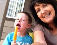 Having a Popsicle with my Muffin Man!